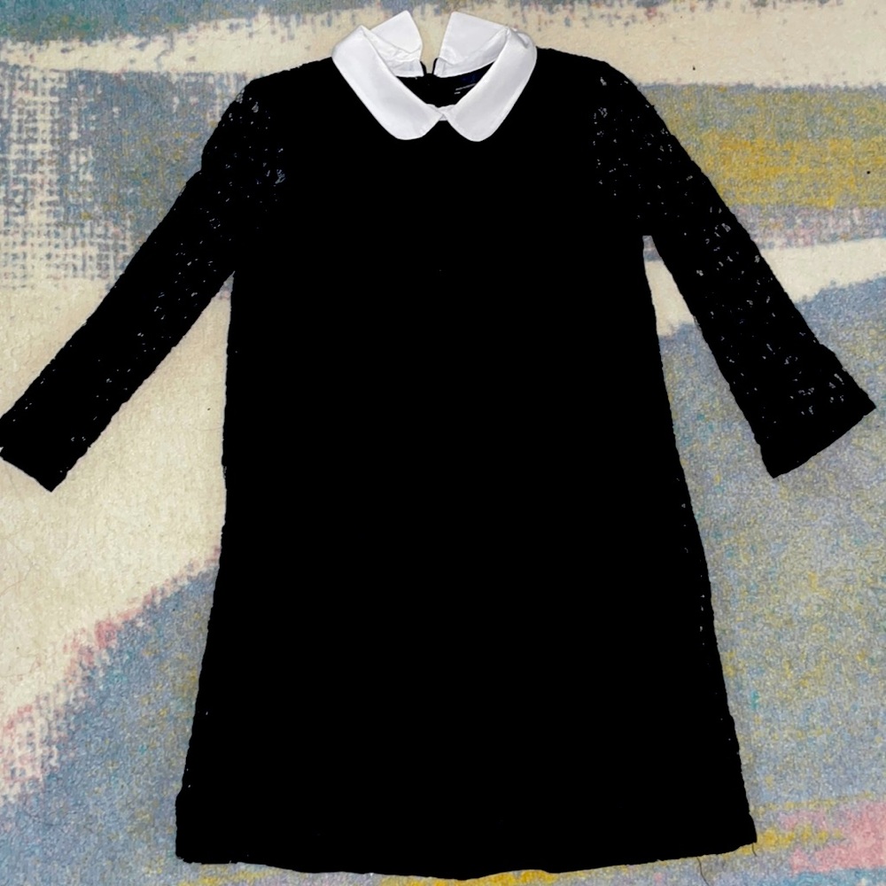 Zara black Lace long-sleeve dress